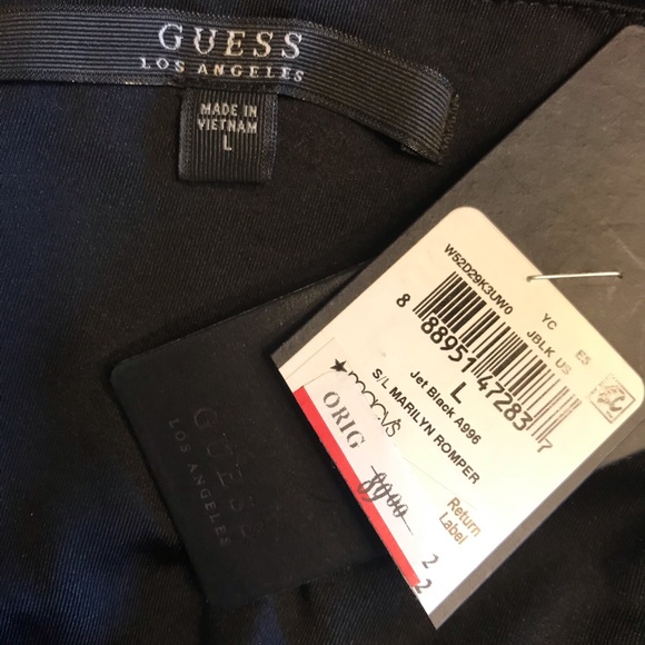 SOLD GUESS Dressy Black Halter Romper Large - Picture 8 of 11